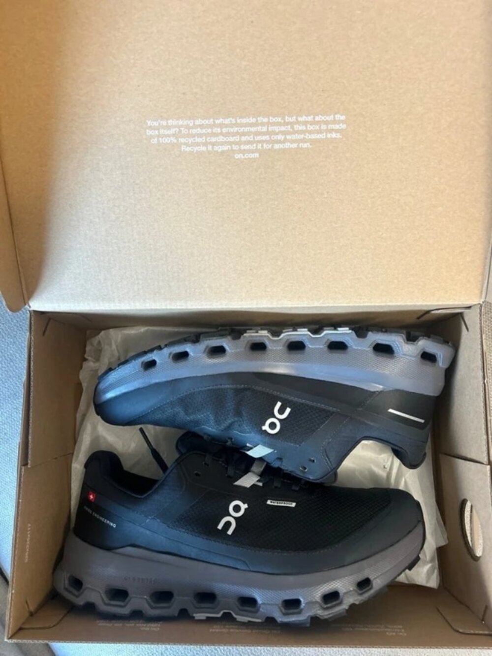 On Cloudvista 2 Waterproof Black & Grey Men’s Trail Running Shoes US 7.5